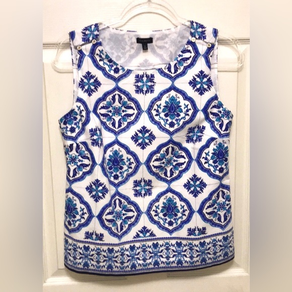 Talbots Medallion Print Shell Top - Picture 12 of 16